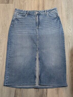 Reitmans Women’s Blue Denim Midi Skirt - Size 14
